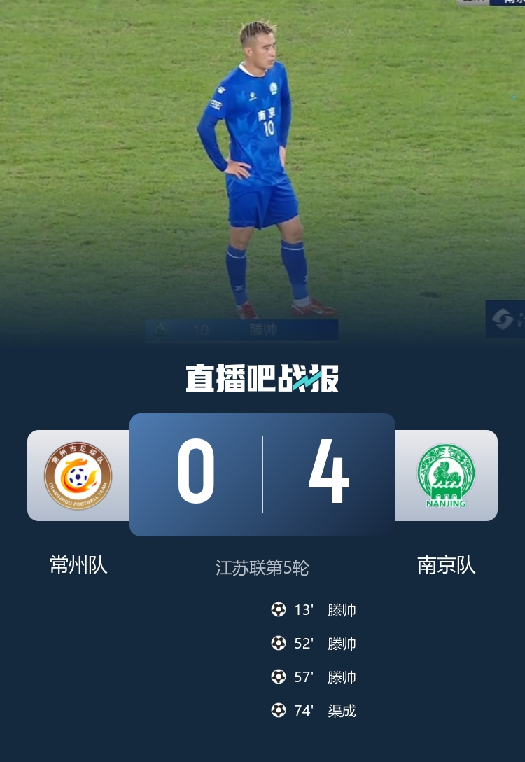 常州队惨遭五连败零进球狂丢11球 南京4球大胜登顶联赛 36712名球迷见证历史性时刻
